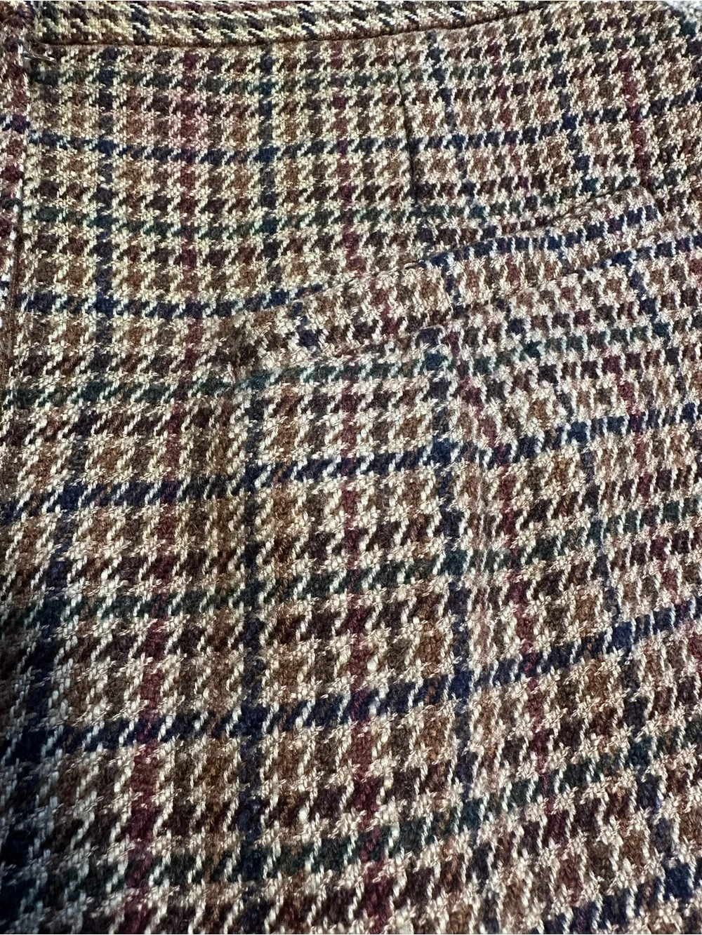 Talbots Plaid A-Line Skirt Size S Brown Houndstooth Glen Plaid Career Academia